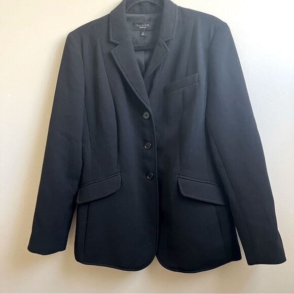Talbots blazer black Wool jacket Size 12 - Picture 1 of 6